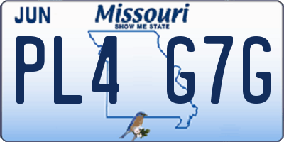 MO license plate PL4G7G