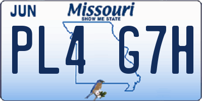MO license plate PL4G7H