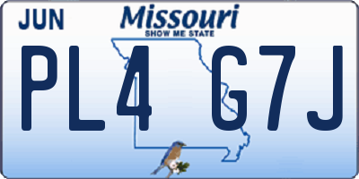 MO license plate PL4G7J