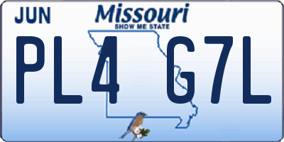 MO license plate PL4G7L