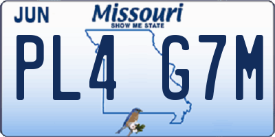 MO license plate PL4G7M