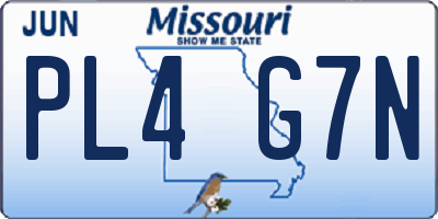 MO license plate PL4G7N