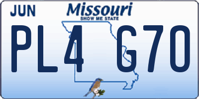 MO license plate PL4G7O