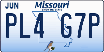 MO license plate PL4G7P