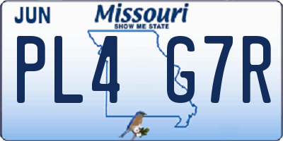 MO license plate PL4G7R