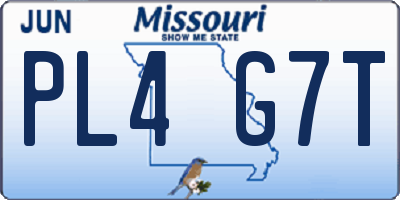 MO license plate PL4G7T