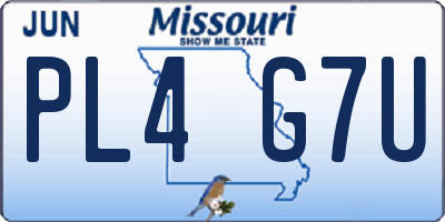 MO license plate PL4G7U