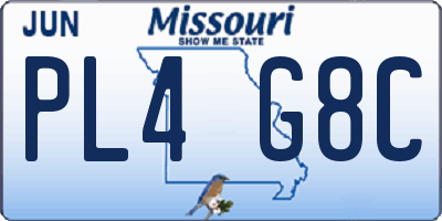 MO license plate PL4G8C