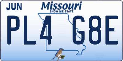 MO license plate PL4G8E
