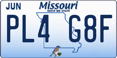 MO license plate PL4G8F