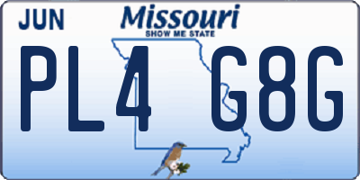 MO license plate PL4G8G