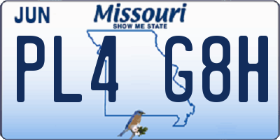 MO license plate PL4G8H