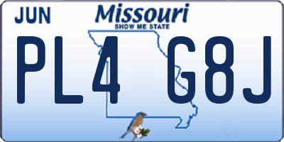 MO license plate PL4G8J