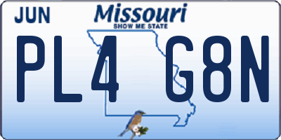 MO license plate PL4G8N