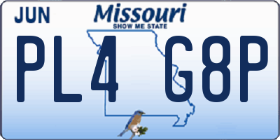 MO license plate PL4G8P
