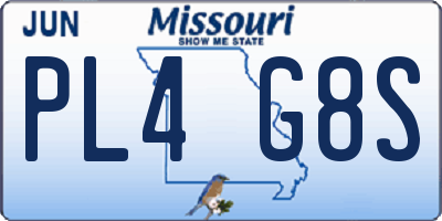 MO license plate PL4G8S