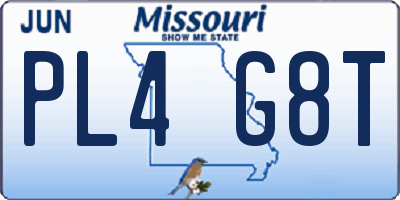MO license plate PL4G8T