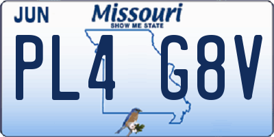 MO license plate PL4G8V