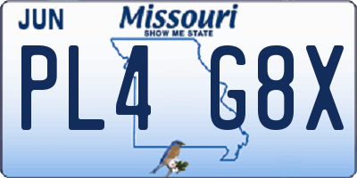 MO license plate PL4G8X