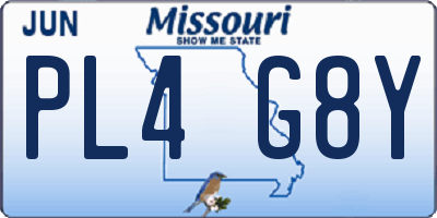 MO license plate PL4G8Y