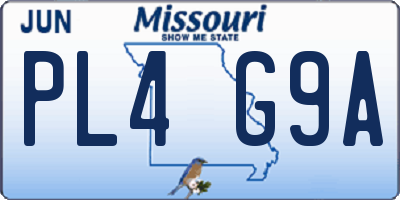 MO license plate PL4G9A
