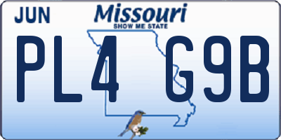 MO license plate PL4G9B