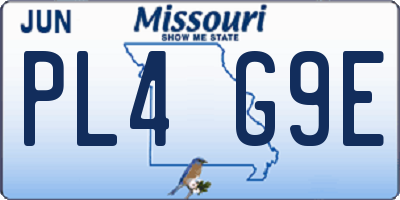 MO license plate PL4G9E