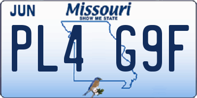 MO license plate PL4G9F