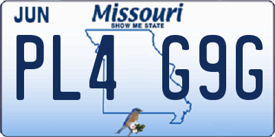 MO license plate PL4G9G