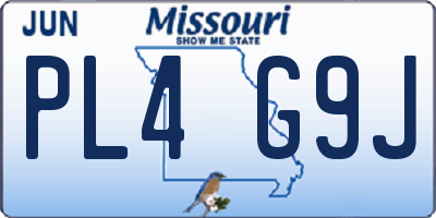 MO license plate PL4G9J