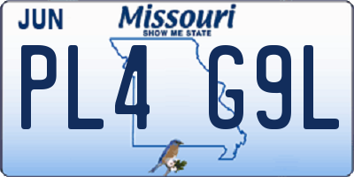MO license plate PL4G9L