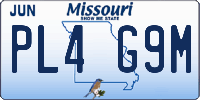 MO license plate PL4G9M