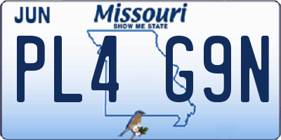 MO license plate PL4G9N
