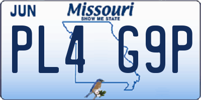 MO license plate PL4G9P
