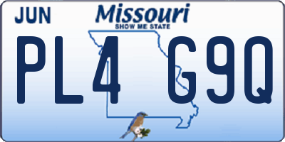 MO license plate PL4G9Q