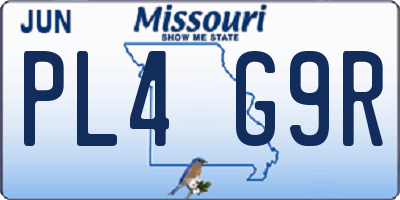 MO license plate PL4G9R