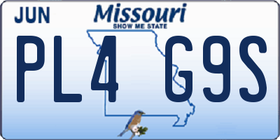 MO license plate PL4G9S