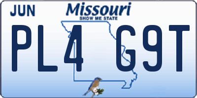 MO license plate PL4G9T