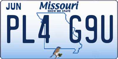 MO license plate PL4G9U