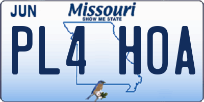 MO license plate PL4H0A