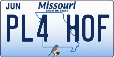 MO license plate PL4H0F