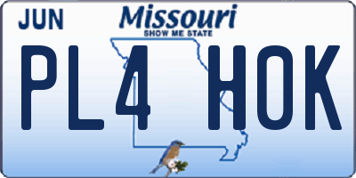 MO license plate PL4H0K