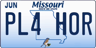 MO license plate PL4H0R