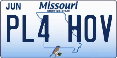 MO license plate PL4H0V