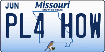 MO license plate PL4H0W
