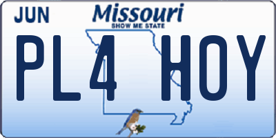 MO license plate PL4H0Y