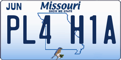 MO license plate PL4H1A