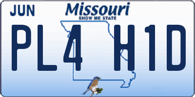 MO license plate PL4H1D
