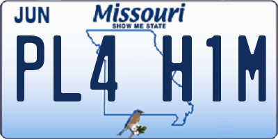 MO license plate PL4H1M
