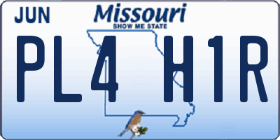 MO license plate PL4H1R